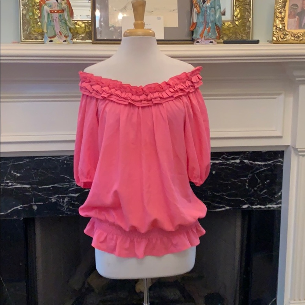 Graceful off shoulder chiffon blouse